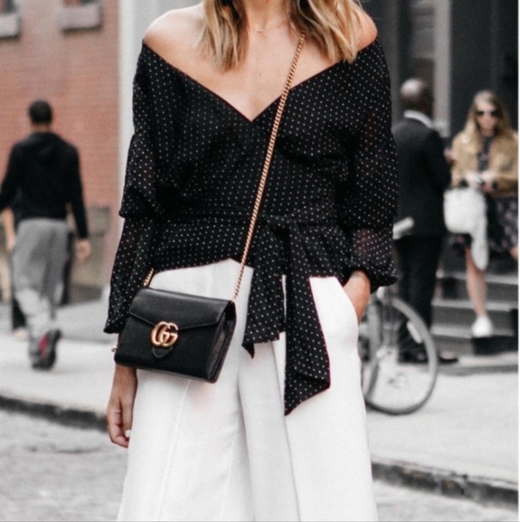 Club Monaco Marlana Polka Dot Wrap Blouse - Picture 3 of 5